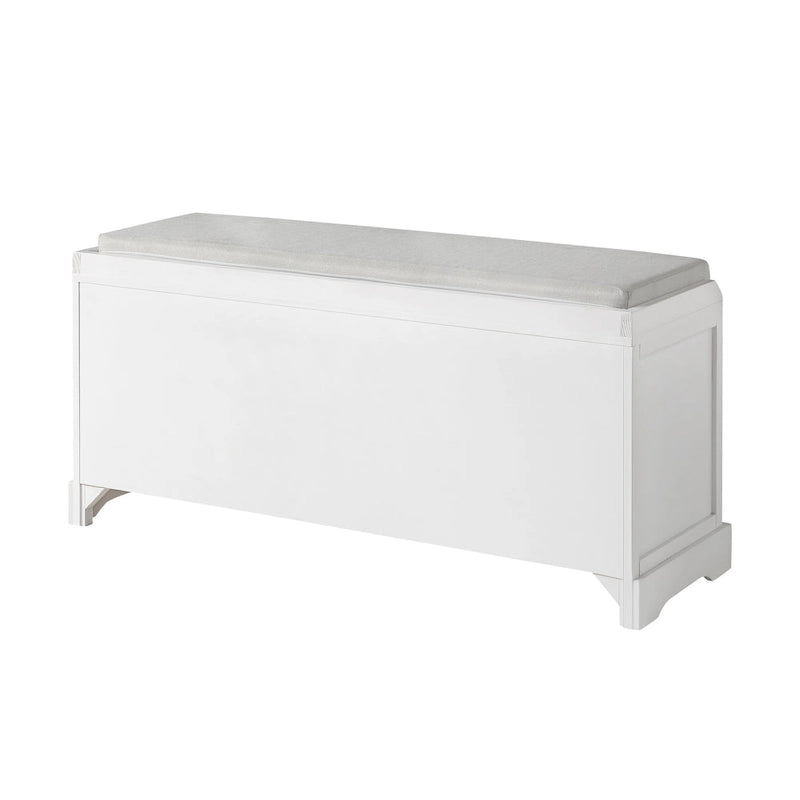 Wood Storage Bench with Drawers and Baskets