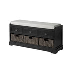 Wood Storage Bench with Drawers and Baskets