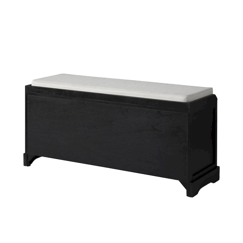 Wood Storage Bench with Drawers and Baskets
