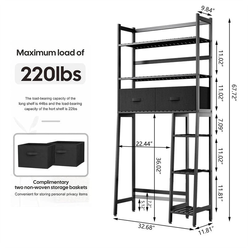 Over-the-Toilet Storage Cabinet with Open Shelves