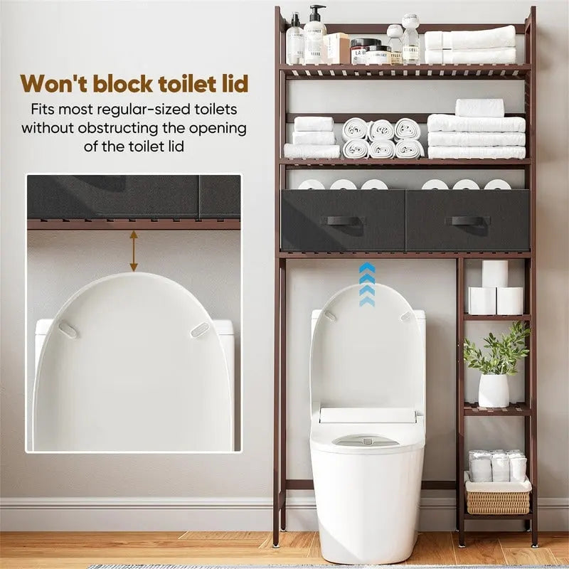 Over-the-Toilet Storage Cabinet with Open Shelves