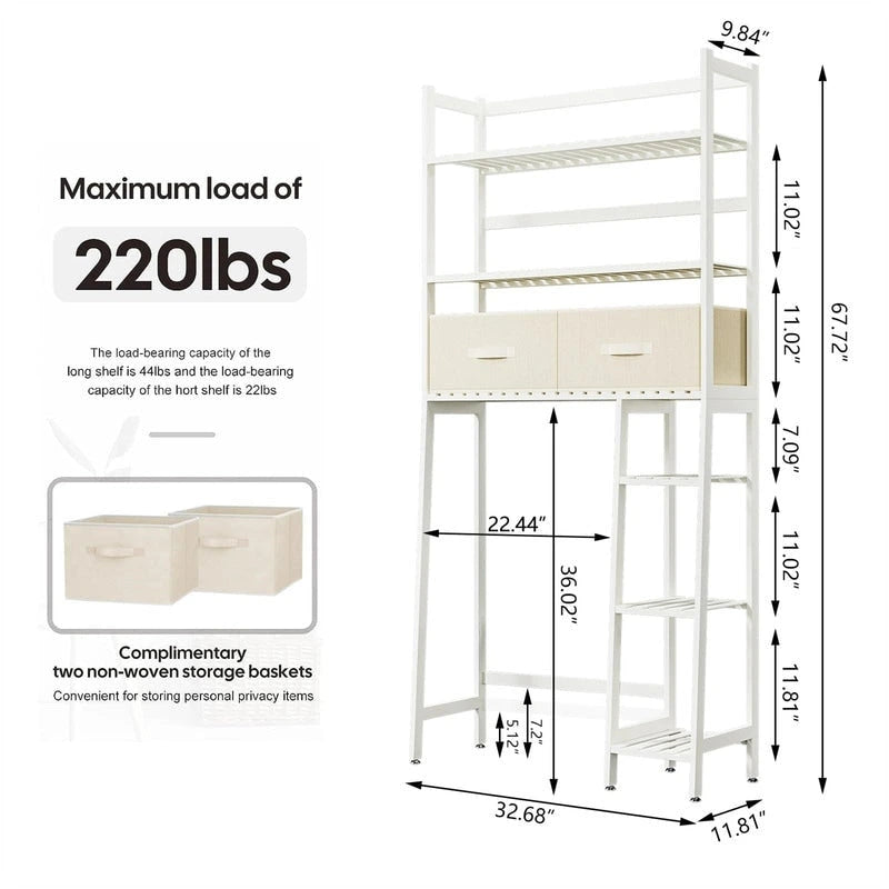 Over-the-Toilet Storage Cabinet with Open Shelves