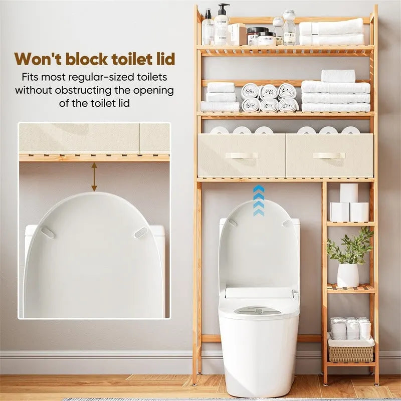 Over-the-Toilet Storage Cabinet with Open Shelves
