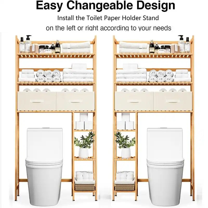Over-the-Toilet Storage Cabinet with Open Shelves
