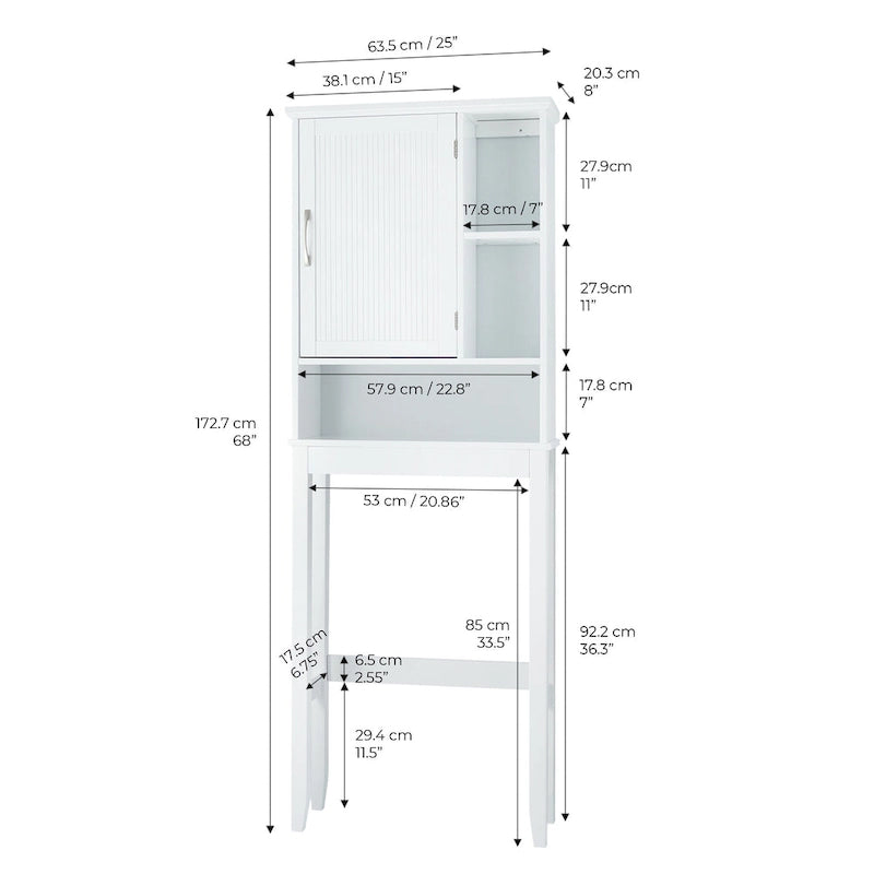 Over-the-Toilet Storage Cabinet, White