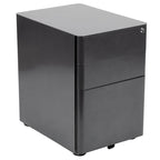 3-Drawer Mobile Filing Cabinet with Lock and Casters
