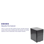 3-Drawer Mobile Filing Cabinet with Lock and Casters