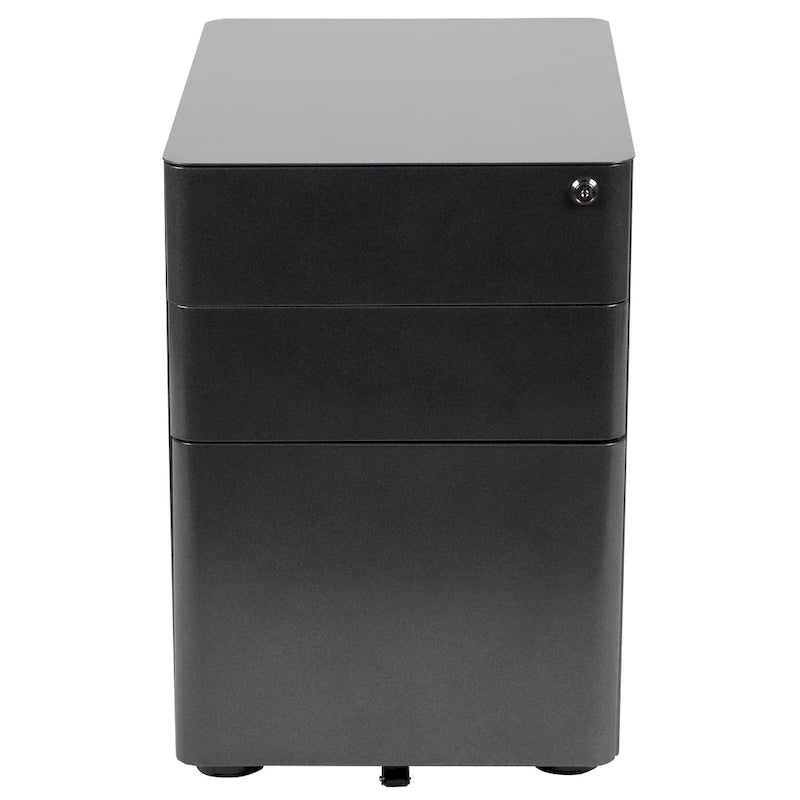 3-Drawer Mobile Filing Cabinet with Lock and Casters