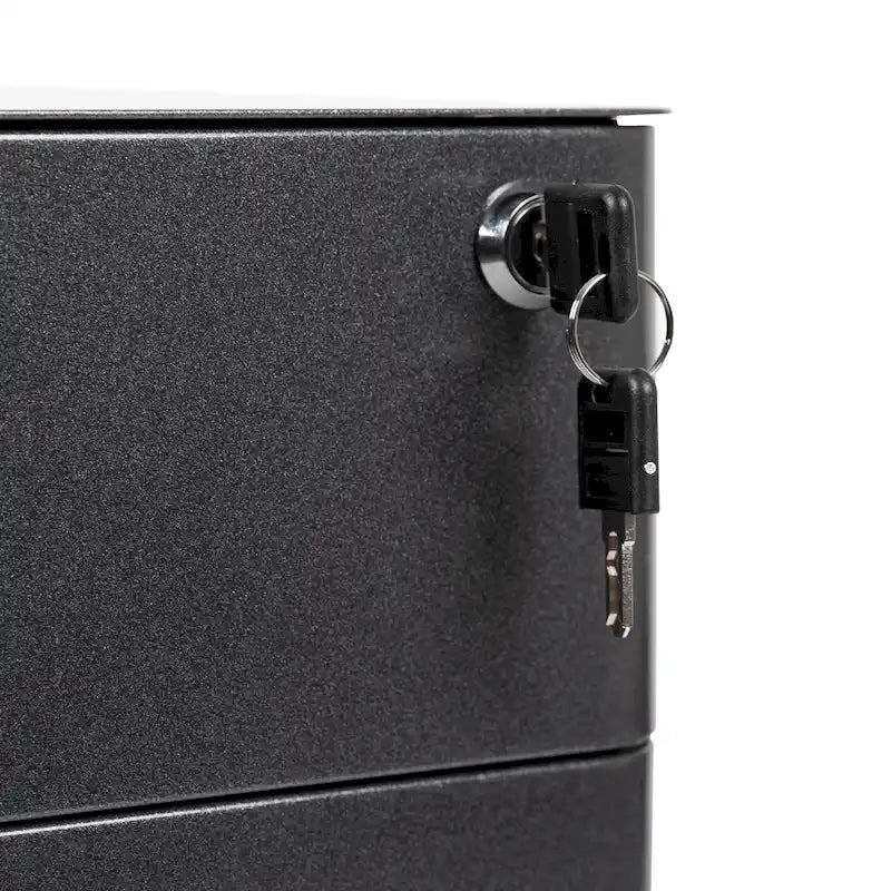 3-Drawer Mobile Filing Cabinet with Lock and Casters