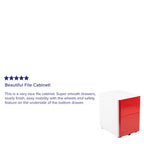 3-Drawer Mobile Filing Cabinet with Lock and Casters