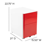 3-Drawer Mobile Filing Cabinet with Lock and Casters