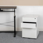 3-Drawer Mobile Filing Cabinet with Lock and Casters