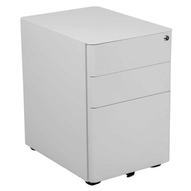 3-Drawer Mobile Filing Cabinet with Lock and Casters