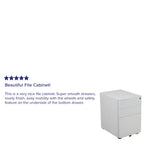 3-Drawer Mobile Filing Cabinet with Lock and Casters