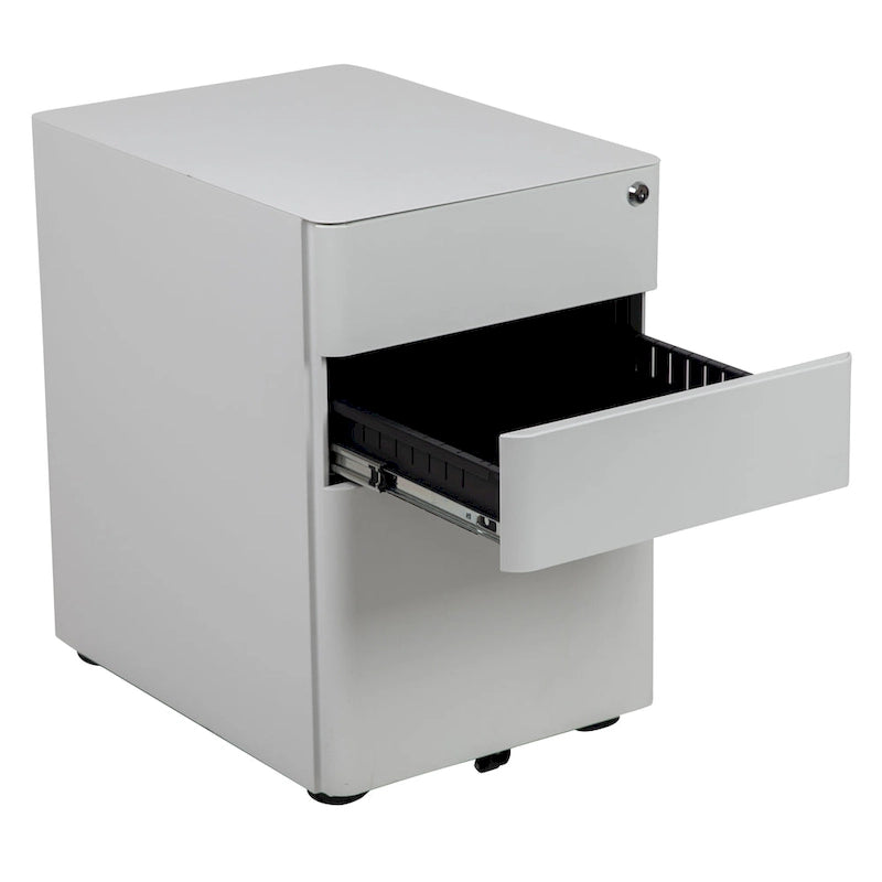 3-Drawer Mobile Filing Cabinet with Lock and Casters