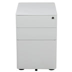 3-Drawer Mobile Filing Cabinet with Lock and Casters