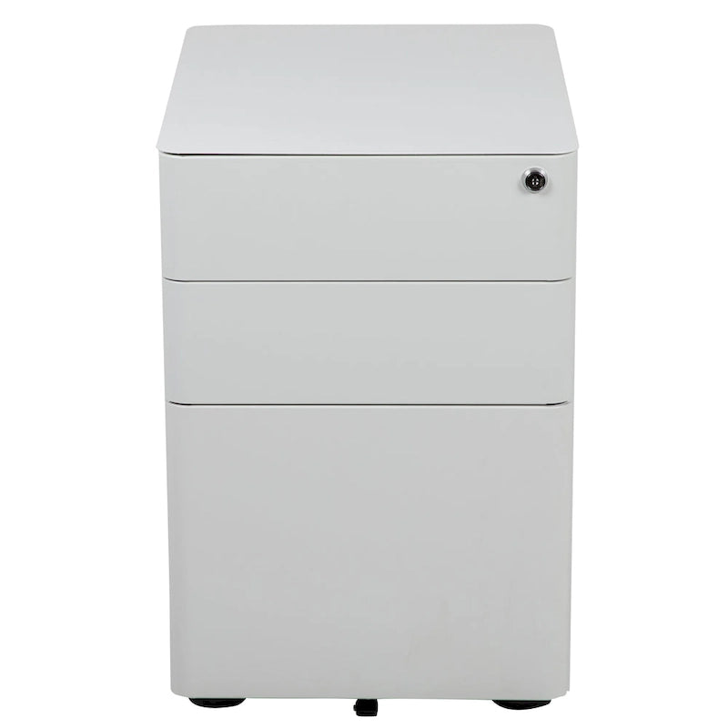3-Drawer Mobile Filing Cabinet with Lock and Casters