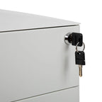 3-Drawer Mobile Filing Cabinet with Lock and Casters