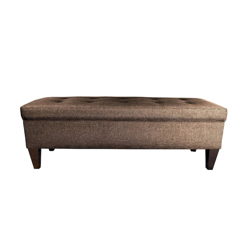 10-Button Tufted Upholstered Storage Bench Ottoman