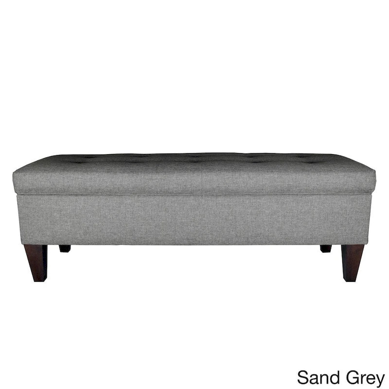 10-Button Tufted Upholstered Storage Bench Ottoman