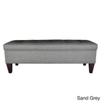 10-Button Tufted Upholstered Storage Bench Ottoman