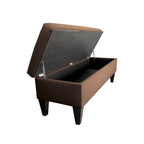 10-Button Tufted Upholstered Storage Bench Ottoman