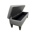 10-Button Tufted Upholstered Storage Bench Ottoman