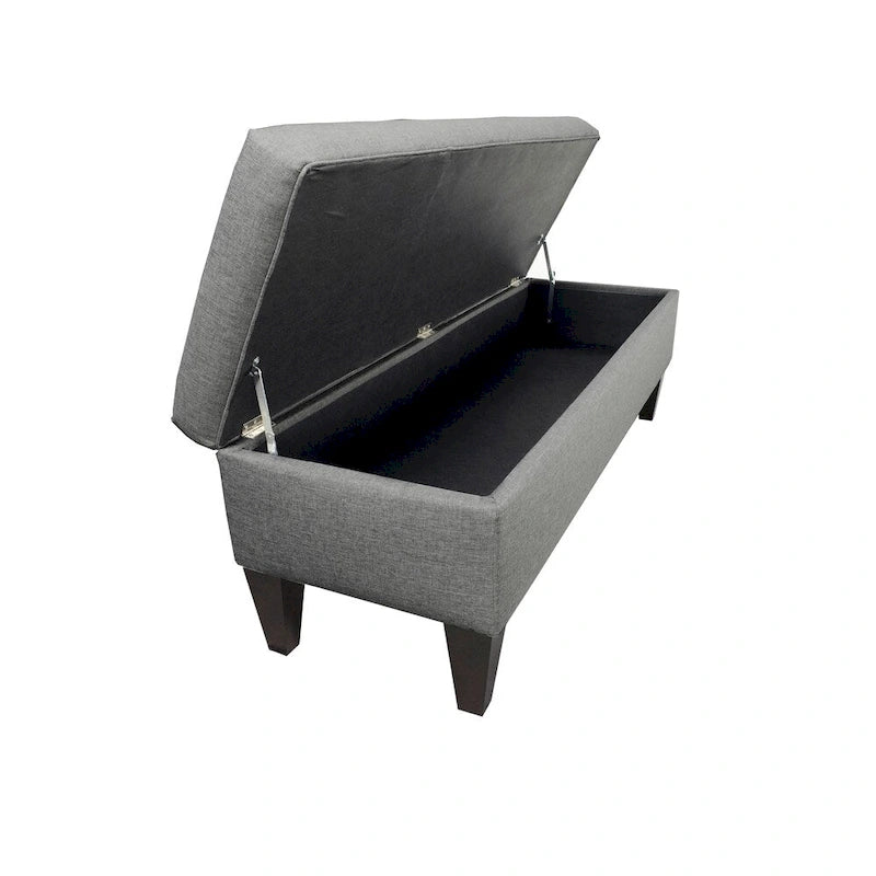 10-Button Tufted Upholstered Storage Bench Ottoman