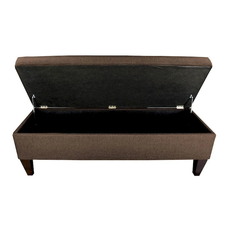 10-Button Tufted Upholstered Storage Bench Ottoman