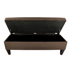 10-Button Tufted Upholstered Storage Bench Ottoman