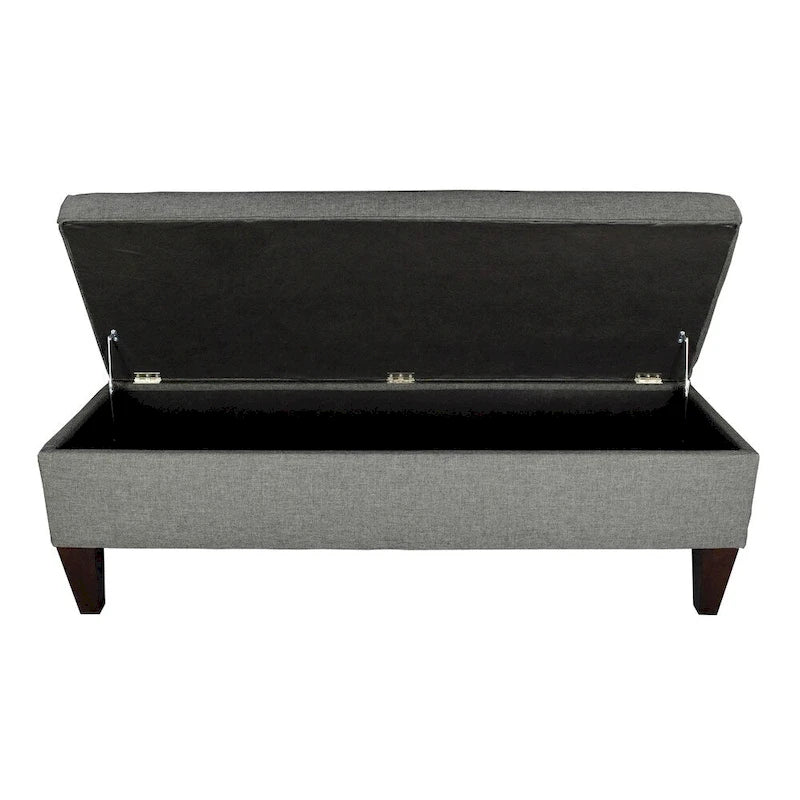 10-Button Tufted Upholstered Storage Bench Ottoman