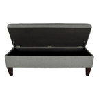 10-Button Tufted Upholstered Storage Bench Ottoman