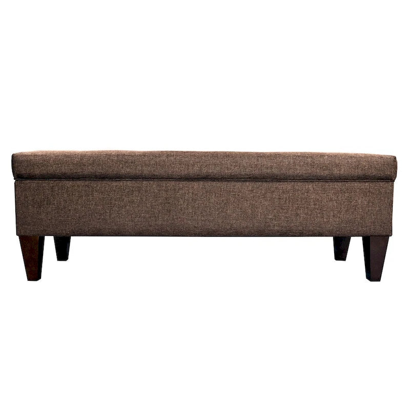 10-Button Tufted Upholstered Storage Bench Ottoman