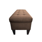 10-Button Tufted Upholstered Storage Bench Ottoman