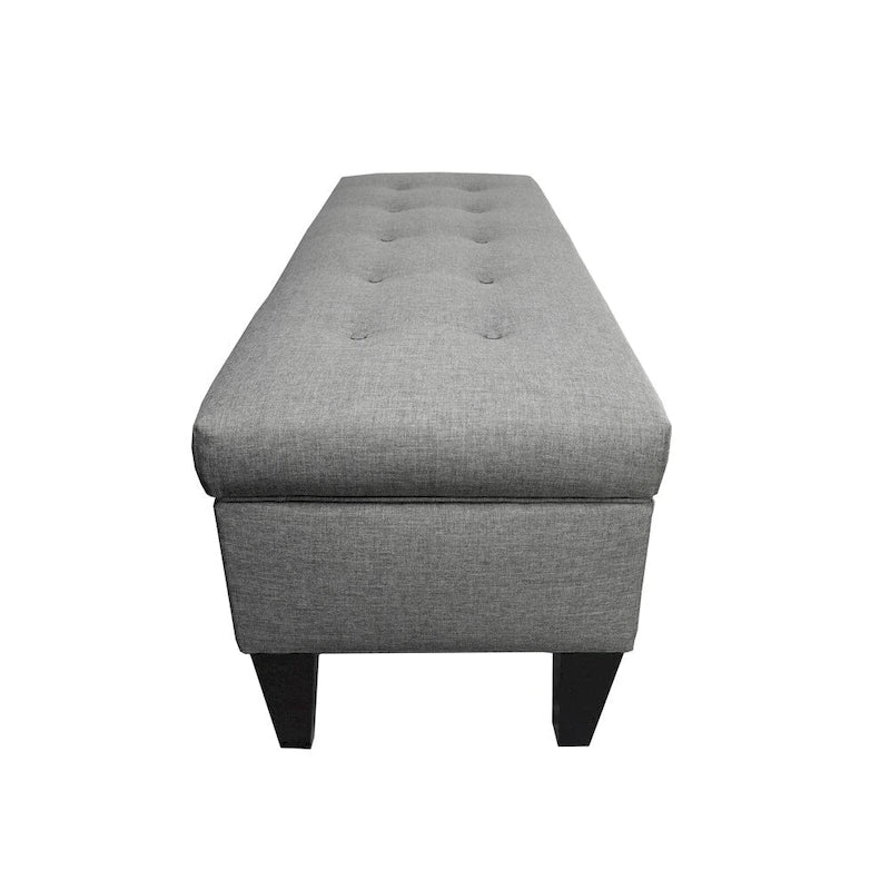 10-Button Tufted Upholstered Storage Bench Ottoman