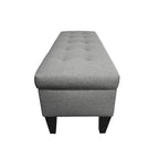 10-Button Tufted Upholstered Storage Bench Ottoman