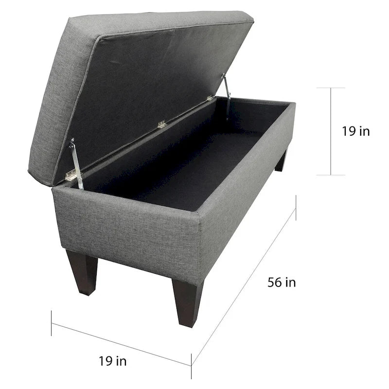 10-Button Tufted Upholstered Storage Bench Ottoman