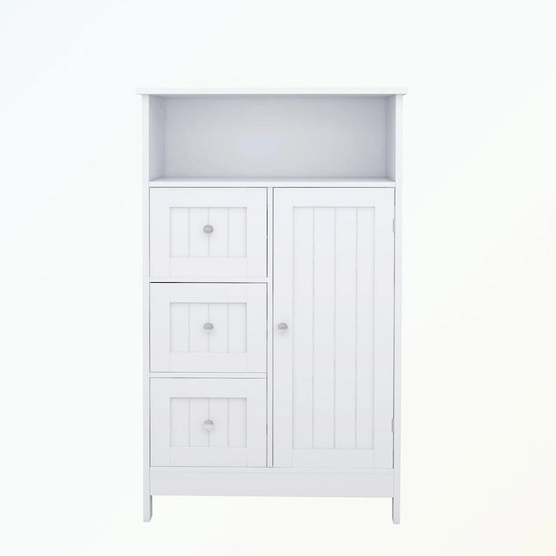 Standing Storage Cabinet with 3 Drawers and 1 Door