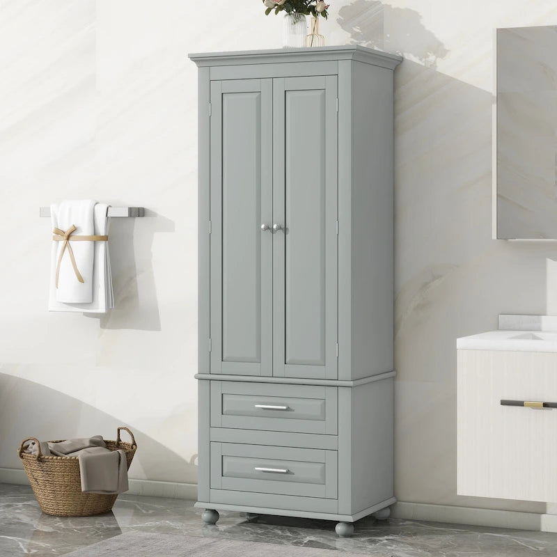 Tall Storage Cabinet with Two Drawers