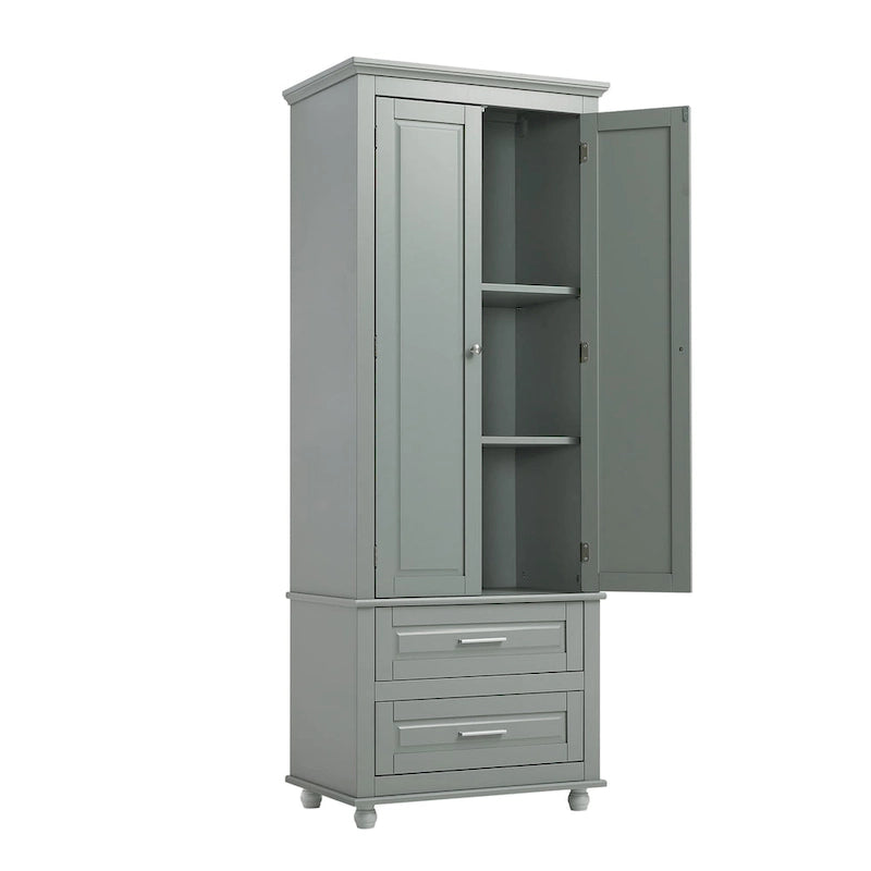 Tall Storage Cabinet with Two Drawers