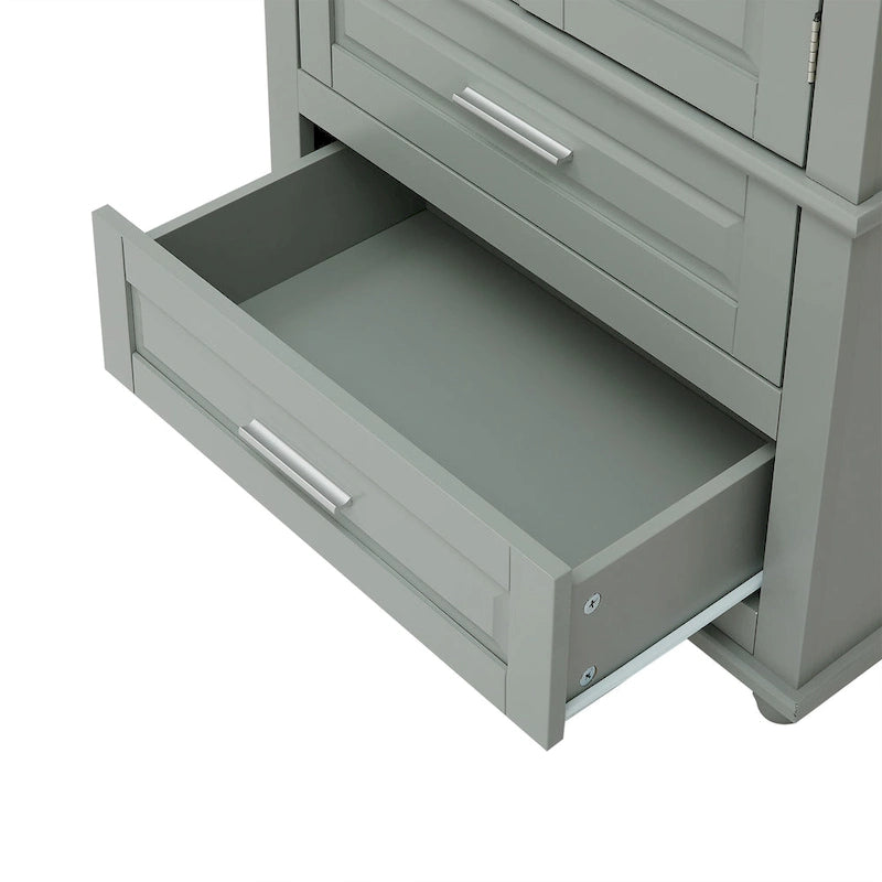 Tall Storage Cabinet with Two Drawers