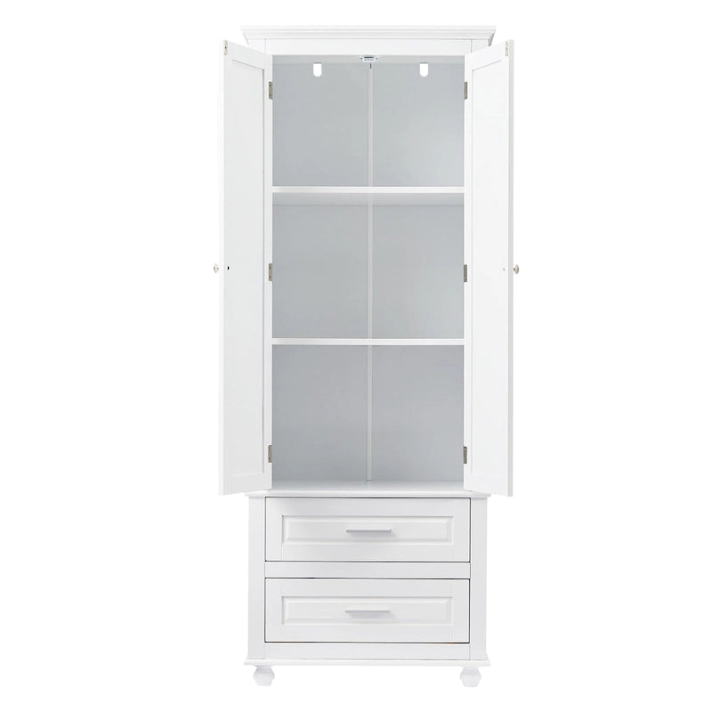 Tall Storage Cabinet with Two Drawers