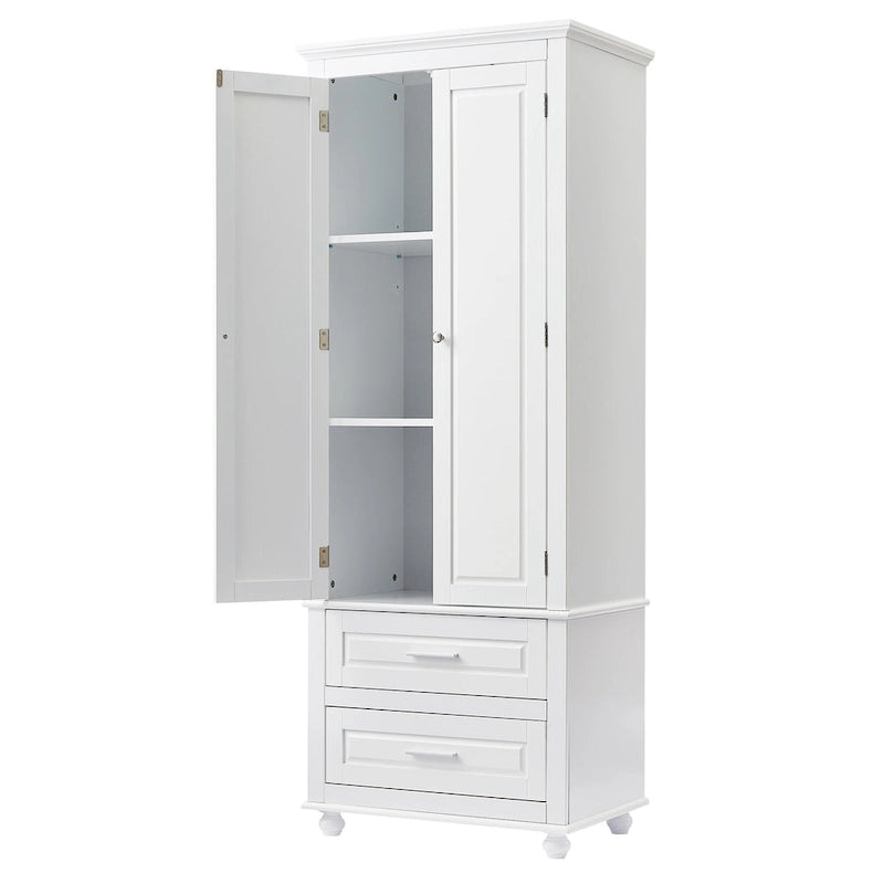 Tall Storage Cabinet with Two Drawers