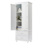 Tall Storage Cabinet with Two Drawers