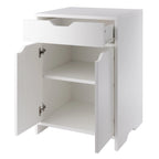 1-Drawer Storage Cabinet with Adjustable Shelf, White