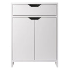 1-Drawer Storage Cabinet with Adjustable Shelf, White