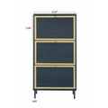 Modern Freestanding Shoe Storage Cabinet with 3 Metal Doors