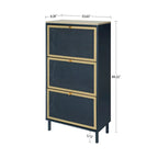 Freestanding Shoe Storage Cabinet with 3 Metal Doors