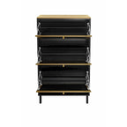 Freestanding Shoe Storage Cabinet with 3 Metal Doors