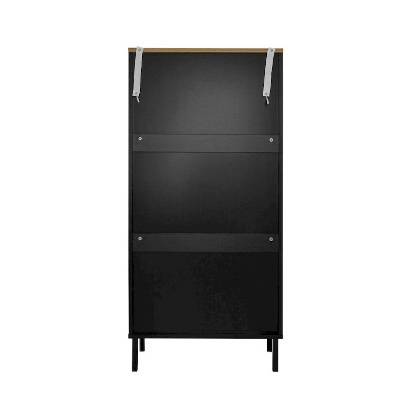 Freestanding Shoe Storage Cabinet with 3 Metal Doors